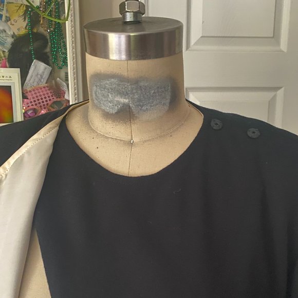 VINTAGE Gucci BLACK Wool Satin Silk Lined Draped Wrap Blazer Jacket 42 MEDIUM - Picture 7 of 11